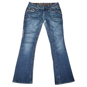 Rock Revival Jeans Womens 28 (Fits 30x30) Celine Bootcut Blue Denim Y2K Bling
